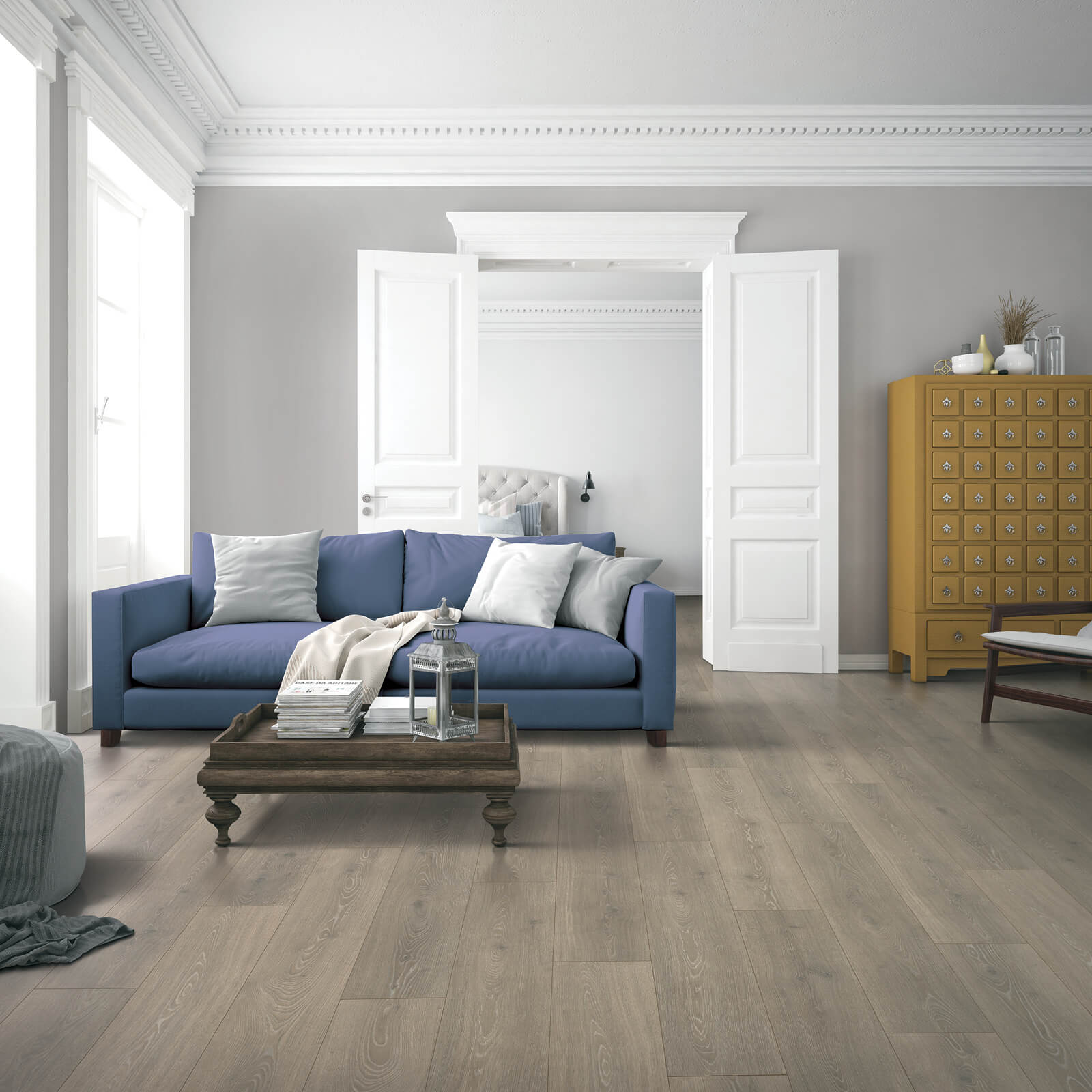 Sofa on laminate flooring | Bixby Knolls Carpet